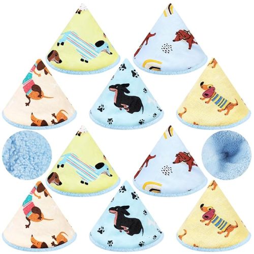 Timgle 10 Pcs Coral Velvet Pee Covers Baby Boy, Strong Water Absorption Pee Shield for Baby Boy, Reusable Diaper Changing Accessory for Boys Newborn Gift(Dachshund)