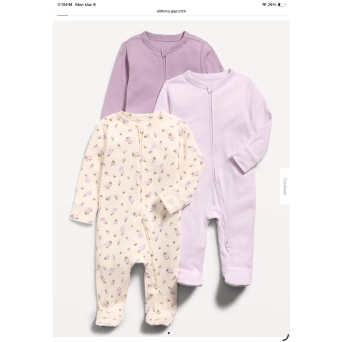 2-Way-Zip Sleep & Play Footed One-Piece 3-Pack for Baby | Old Navy