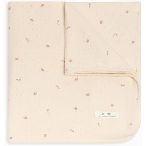 Colored Organics Baby Organic Cotton Swaddle - Infant Receiving Blanket - Pia Floral Pointelle