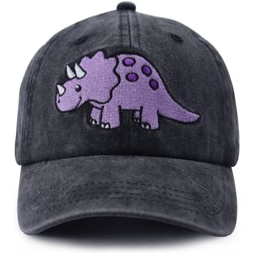 Stegosaurus Hat for Boys Girls, Cute Cotton Embroidered Dinosaur Decor Baseball Cap