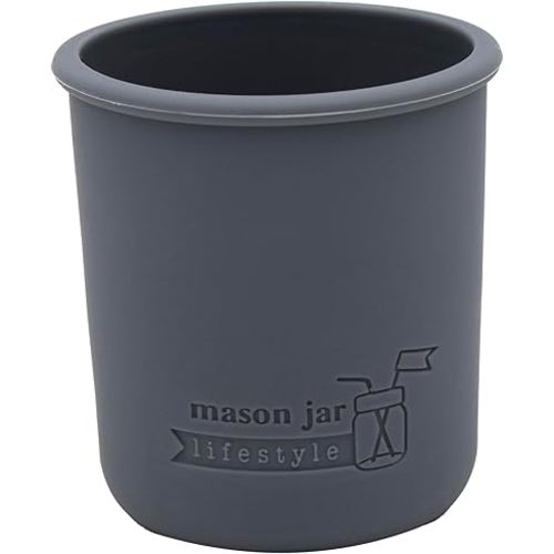 Mason Jar Lifestyle Regular Mouth Half Pint 8oz Silicone Sleeves/Jackets for Protecting Ball, Kerr, Quilted Canning Jars (Charcoal Gray, 2 Pack)