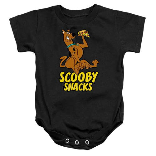 Scooby Doo! Scooby Snacks Pizza! Unisex Infant Snap Suit for Baby (12 Months) Black