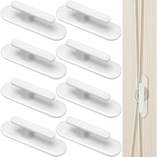 8 Pieces Blind Cord Twister Safety Hooks Adhesive Blind Cord Holder Window String Holder Child Proofing Wind Up for Home Office Kindergarten Use