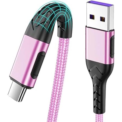 Durcord USB C Cable,2Pack 10ft Fast USB Type C Charging Cable for Android/Phone/Pad/Laptop, Type C Charger Braided USB Cable Compatible with iPhone 15 Pro/Plus/Max/Android/Phone/Pad Rose Gold