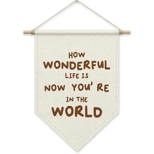 Inspirational Wall Hanging Banner, Boho Nursery Wall Decor