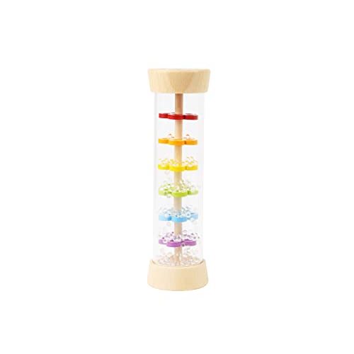 Wooden Rainbow Rainmaker Toy by Small Foot – Rhythm Instrument and Rattle for Babies Helps Hand-Eye Coordination and Developing Sensory Skills – Classic Educational Game for Toddlers – Age 6+ Months
