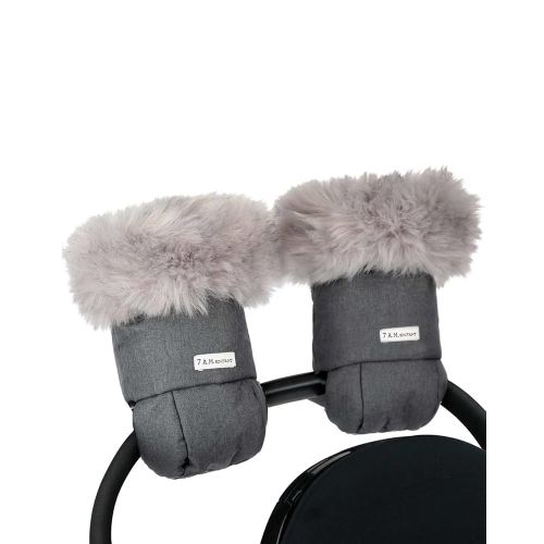 7AM Enfant Stroller Warmmuffs Gloves - Anti-Freeze Stroller Mittens for Handlebars, Water Repellent Hand Warmer Muff for Cold Weather, Plush Lined Stroller Warmmuffs | Winter Stroller Accessories