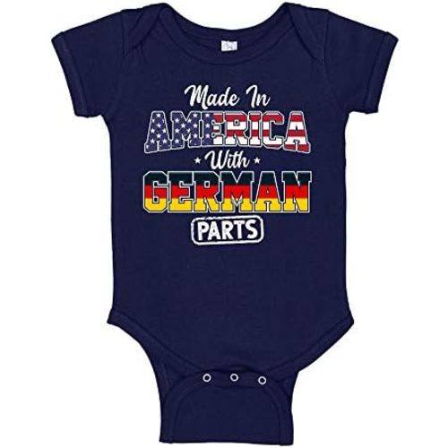 German American Baby Bodysuit One Piece or Toddler T-Shirt Made in America with German Parts Flag