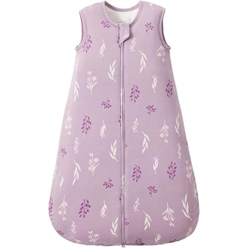 Duomiaomiao Baby Sleep Sack 95% Rayon Made from Bamboo, 5% Spandex, 2.5 TOG Baby Wearable Blanket 0-6 Months, Winter Soft Infant Toddler Sleep Sack, 2-Way Zipper Sleeping Bag for Unisex Babies