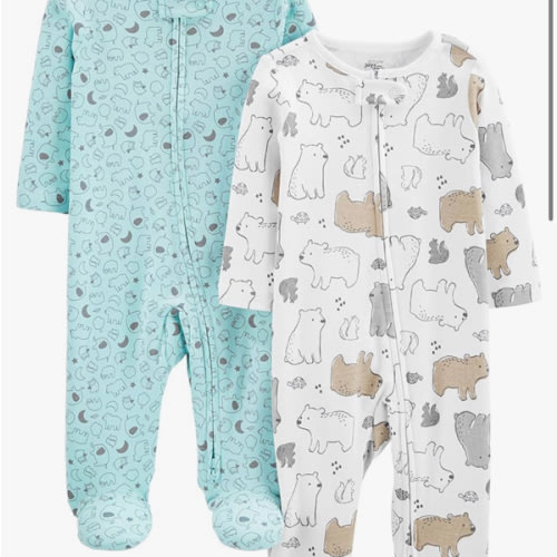 Simple Joys by Carter's Baby Neutral 2-Pack Cotton Footed Sleep and Play