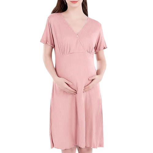Gunia Womens Maternity Dress Short Sleeved Breastfeeding Dress No Wear Bra Go Out Postpartum Nightgown,Maternity Dresses,Xxxl