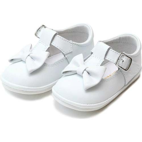 Minnie Bow Leather Mary Jane, White - Angel Shoes | Maisonette