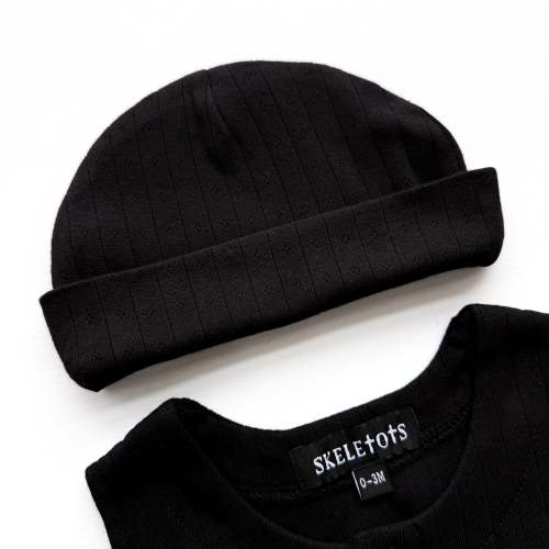 BABY POINTELLE BLACK HAT – Skeletots