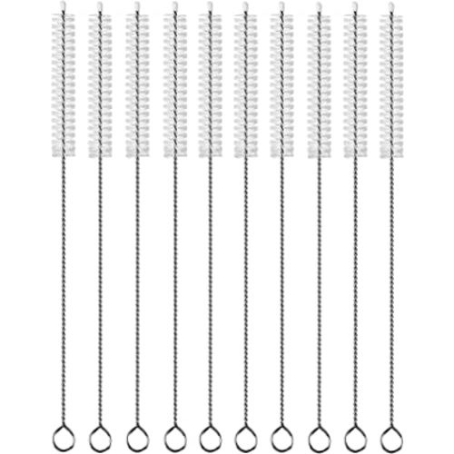 Straw Cleaner Brush Extend 12 inch, Extra Wide 12mm diam Pipe Cleaners, Extra Long Straw Brush for Sippy Cup, Water Bottle and Tubes, Drinking Straw Cleaning Brush Set 10 Pack