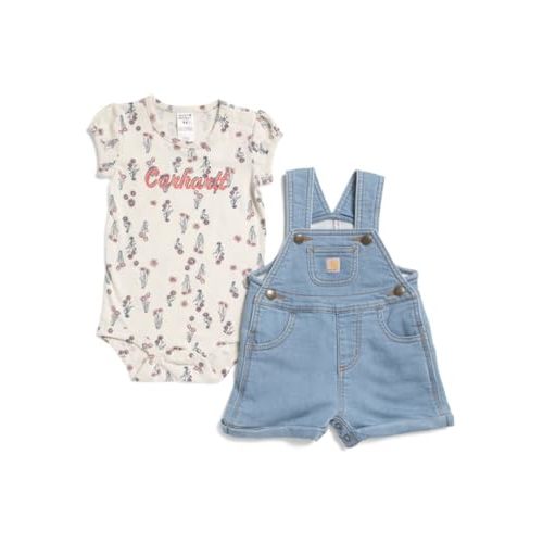 Carhartt baby-girls Short-sleeve Bodysuit Shortall Setinfant-and-toddler-clothing-sets