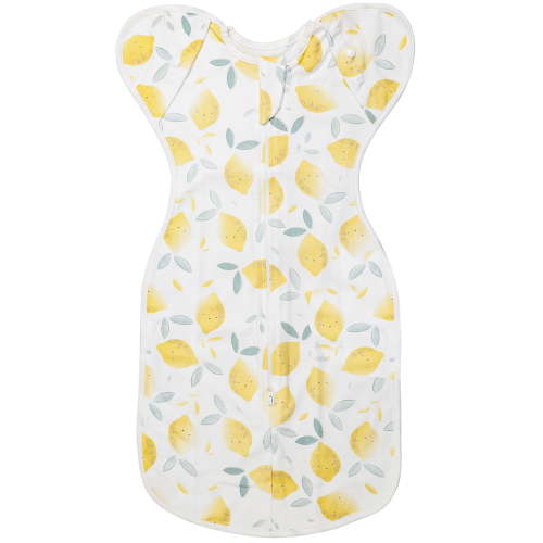 ANYEDDE Baby Swaddle Sleep Sack 0-3 Months - Transitional,Arms Up Design,2-Way Zipper,Newborn Essentials,Smile & Lemon