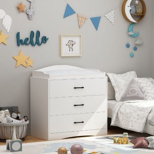 Famapy Changing Table Dresser with 3 - Drawer,Baby Dresser Chest,Multi - Use Storage,Smooth Drawers,Safe Changing Station for Nursery