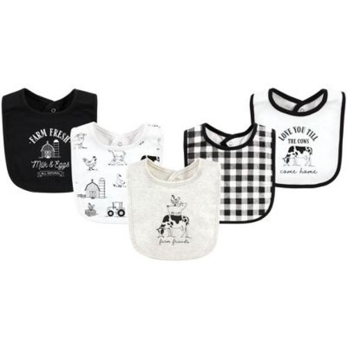 Hudson Baby Unisex Baby Cotton Bibs, Neutral Farm, One Size