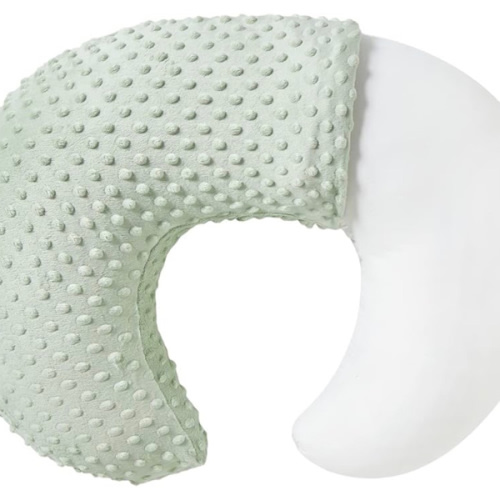 Baby Nursing Pillow and Body Positioner with Premium Slipcover for Breastfeeding for Baby Boys and Girls, Feeding Pillow with Breathable Comfortable Pillowcase (Green)