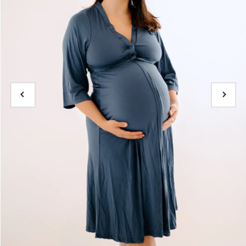 Lila Labor & Postpartum Gown in Midnight Blue