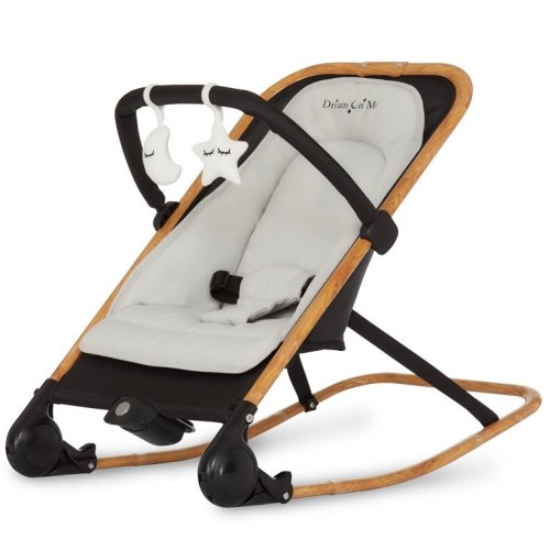 Dream on Me Rock with me 2-in-1 Rocker and Stationary Seat | Compact Portable Infant Rocker- New born to 20 Lbs.  with Removable Toy Bar & Hanging Toy |  Comforting Rocking Chair