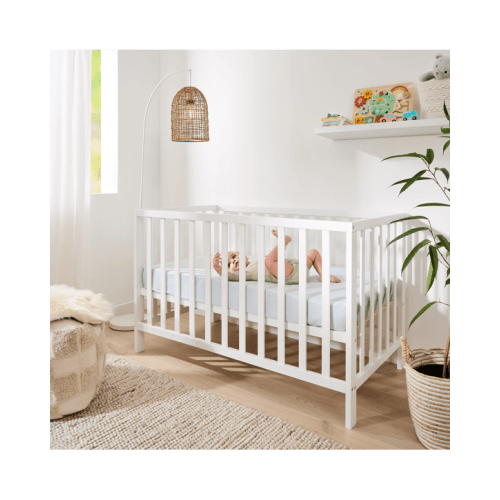 White Wooden Cot - White - One Size