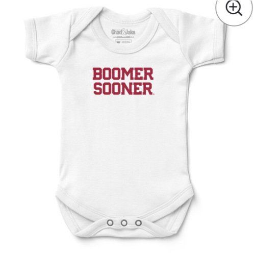 Infant Chad & Jake White Oklahoma Sooners Slogan Bodysuit