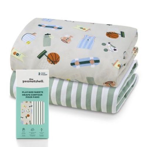 The Peanutshell Pack n Play Sheets, Mini Crib Sheets, Fits 39" x 27", 2 Pack