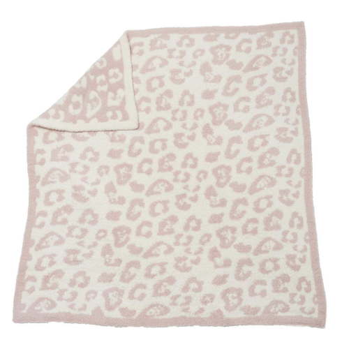 Barefoot Dreams Cozychic Barefoot in the Wild Baby Blanket - Dusty Rose / Cream