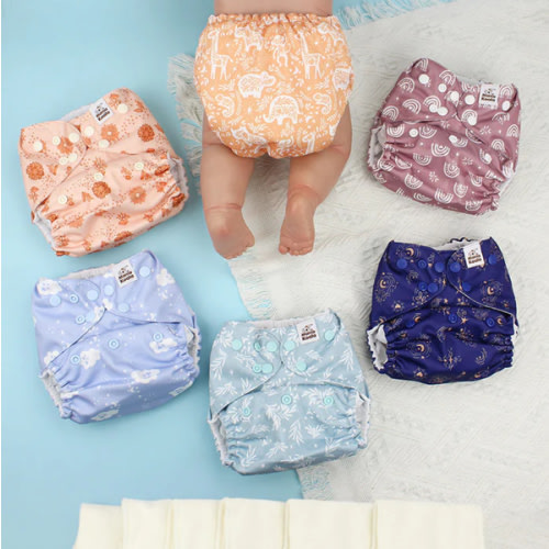 POCKET DIAPER 3.0 WITH INSERTS - 6 PACK(Cabin Vibes)