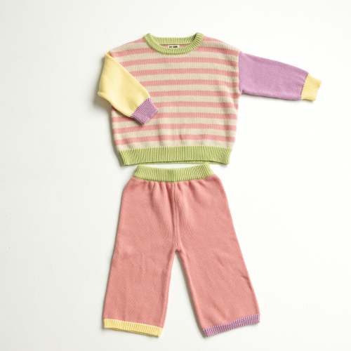 Colour Block Knitted Set - Sherbert&nbsp;-&nbsp;BY GEE