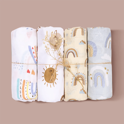 4PCS/Set Baby Muslin Swaddle Blankets