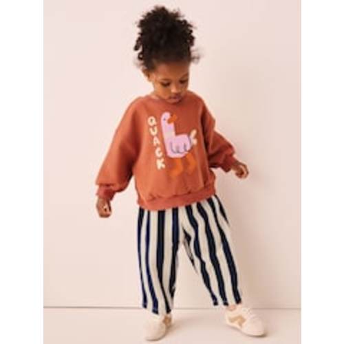 Buy Navy Stripe Duck Crew Neck Sweatshirt and Barrel Trousers Set (3mths-7yrs) from Next USA