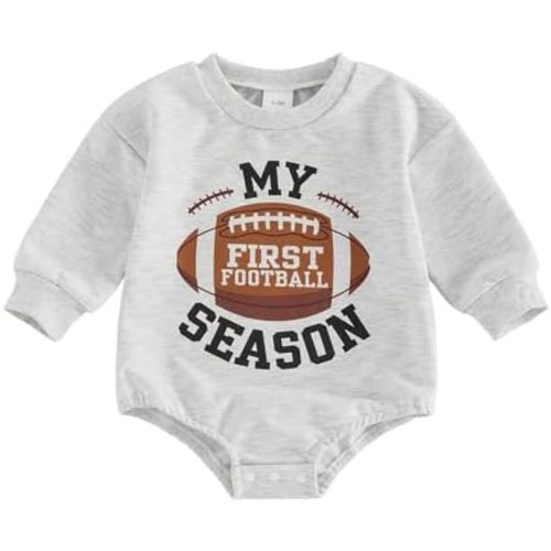 Baby Boy Football Outfit Oversize Sweatshirt Bubble Romper Fall Clothes