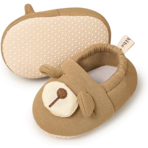 Sawimlgy Newborn Infant Baby Boys Girls Cute Cartoon Slipper Soft Non Skid Sole Slip On House Animal Indoor Sock Shoes Crib Moccasins for New Walkers