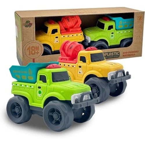 Aigitoy 2 Pack Toddler Cars Toy, Police & Fire Truck Set for Kids 18M+