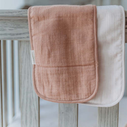 Organic Burp Cloth Muslin - Blush Oat & Pecan