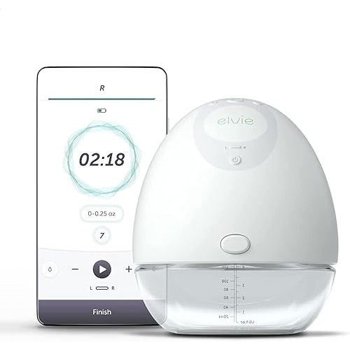Elvie - Single, Wearable Breast Pump w/App - The Smallest & Quietest - Portable - Hands Free & Discreet - Automated w/Four Personalized Settings - Includes 3 Sets of Breast Shields