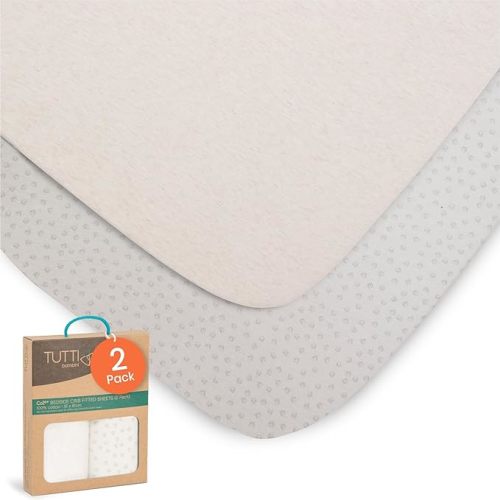 Tutti Bambini Premium Bassinet Sheets (2 Pack) - Soft & Breathable Bamboo Viscose Jersey, Double-Strength Bedside Sleeper Sheets, Fits Mattresses from 20.8 x 31.5 in to 23.6 x 35.4 in (Cocoon)