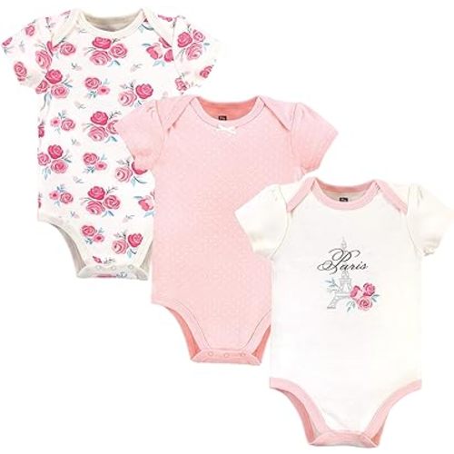Hudson Baby Unisex Cotton Bodysuits, Paris, 6-9 Months