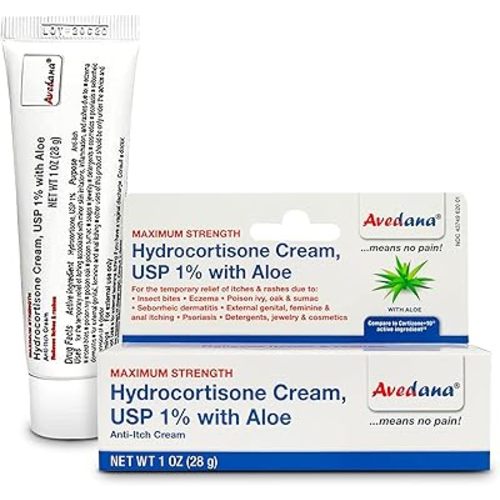 Hydrocortisone Cream – 1 Ounce Eczema Cream with Aloe Vera – Premium Anti Itch Cream Extra Strength – Ideal for Rashes, Itchiness, Insect Bites, Dermatitis, Detergents, Jewelry