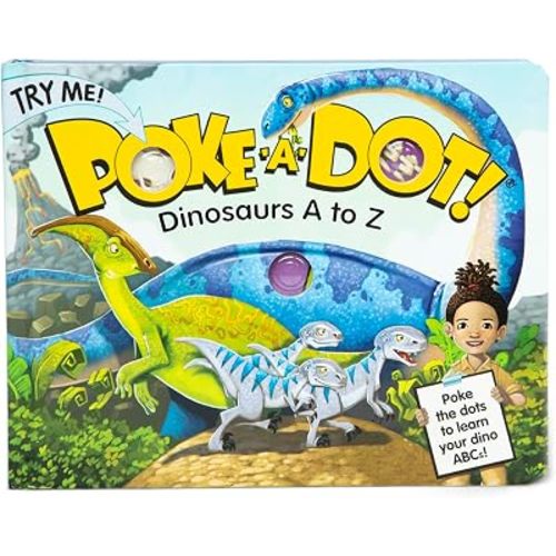 Melissa & Doug Children's Book - Poke-A-Dot: Dinosaurs A to Z (Board Book with Buttons to Pop) - FSC Certified