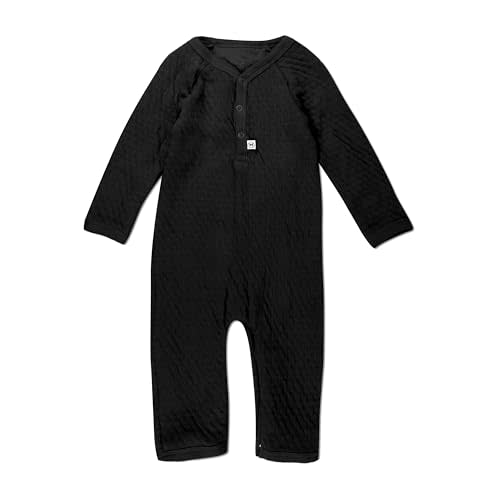 HonestBaby Baby Long Sleeve Center Snap Coverall 100% Organic Cotton for Infant, Baby Boys, Girls