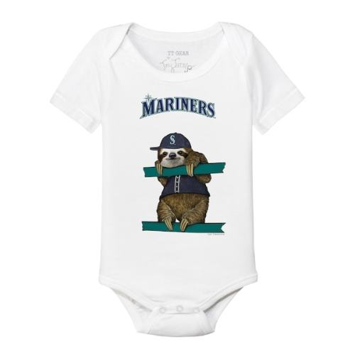 Infant Seattle Mariners Tiny Turnip White Sloth Bodysuit