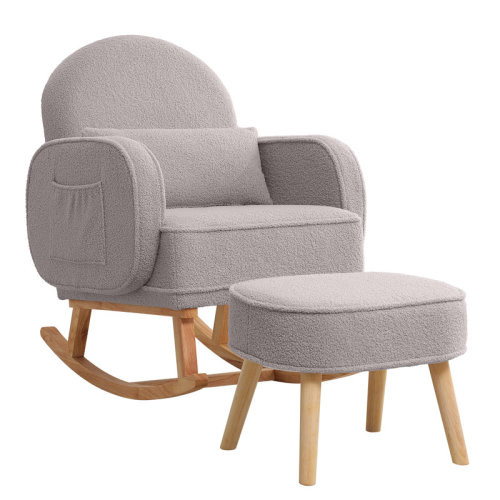 Isabelle & Max™ Upholstered Teddy Rocking Chair With Ottoman | Wayfair