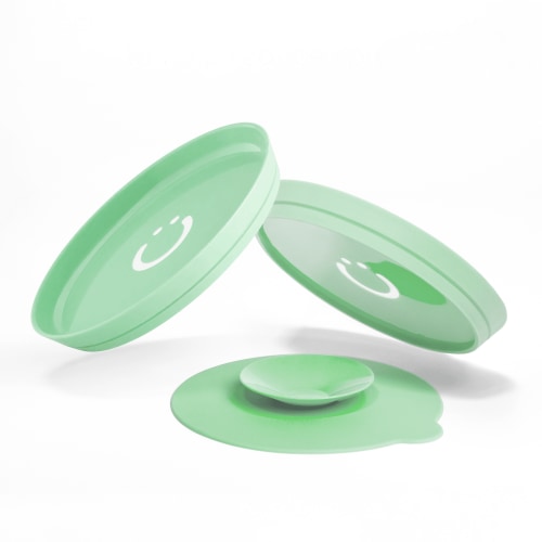 Ubbi Suction Plate Set with Interchangeable Suction Base for Babies and Toddlers, 2 Pack, Sugar Snap Green