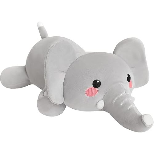 SQEQE Weighted Elephant Plush, Weighted Elephant Stuffed Animal, Cute Plushies Soft Pillow Toy Gift for Kids Adults 13.8 Inch, 1.6 Lbs