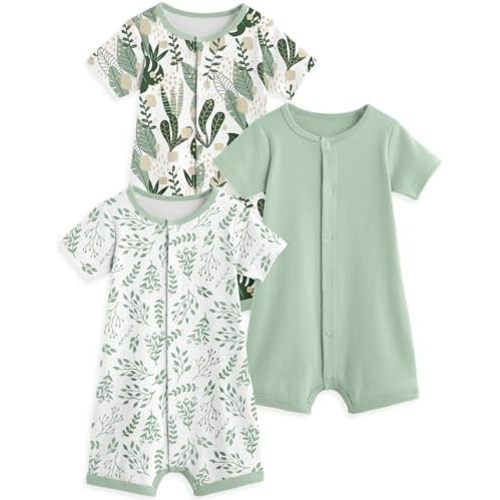 Yoofoss Baby Boy Romper 0-18 Months 100% Organic Cotton Newborn Summer Clothes Short Sleeve Baby Outfit Soft Breathbale