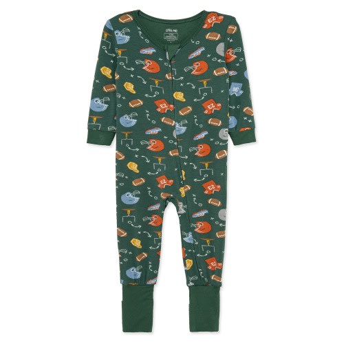 Little Me Game Day Print Stretch Viscose Convertible Footie (Men) | Nordstromrack