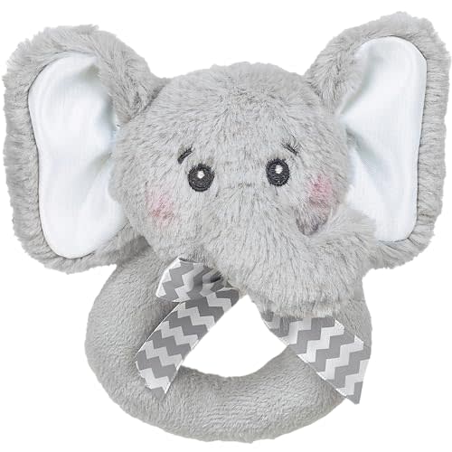 Bearington Collection Baby Lil' Spout, 5.5 in Gray Elephant Plush Stuffed Animal - Baby Elephant Stuff - Newborn Toys